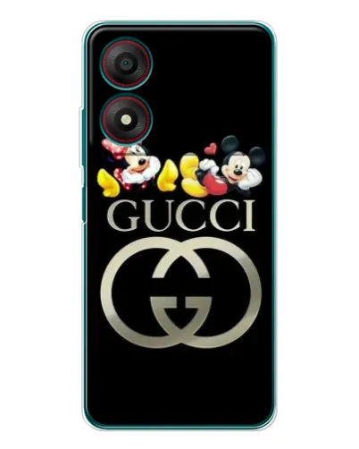 Чехол для ZTE Blade A34 с картинкой «Gucci — герои Disney»