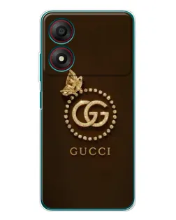 Чехол для ZTE Blade A34 с картинкой «Gucci — золотая бабочка»