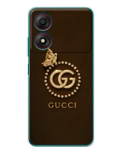 Чехол для ZTE Blade A34 с картинкой «Gucci — золотая бабочка»