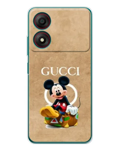 Чехол для ZTE Blade A34 с картинкой «Микки Маус Gucci — крафт»