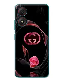 Чехол для ZTE Blade A34 с картинкой «Gucci — неоновая роза»