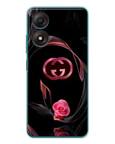 Чехол для ZTE Blade A34 с картинкой «Gucci — неоновая роза»