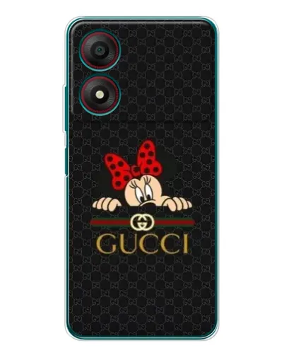 Чехол для ZTE Blade A34 с картинкой «Минни Маус Gucci — черный»