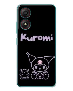 Чехол для ZTE Blade A34 с картинкой «Kuromi — черный минимализм» Чехол для ZTE Blade A34 с картинкой «Kuromi — черный минимализм»