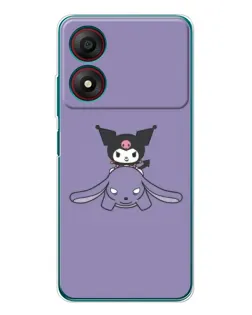 Чехол для ZTE Blade A34 с картинкой «Kuromi на лиловом фоне» Чехол для ZTE Blade A34 с картинкой «Kuromi на лиловом фоне»