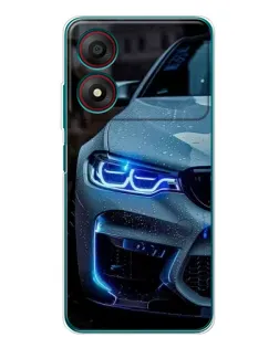 Чехол для ZTE Blade A34 с картинкой «Взгляд BMW с синими фарами» Чехол для ZTE Blade A34 с картинкой «Взгляд BMW с синими фарами»