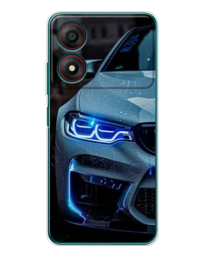Чехол для ZTE Blade A34 с картинкой «Взгляд BMW с синими фарами»