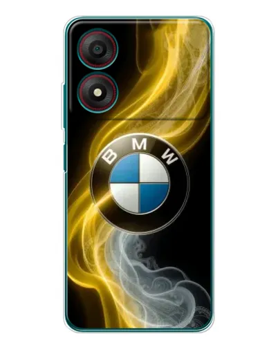 Чехол для ZTE Blade A34 с картинкой «Золотистый дым BMW»
