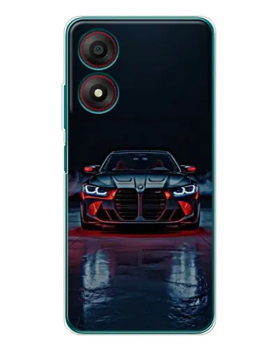 Чехол для ZTE Blade A34 с картинкой «BMW на мокрой дороге»