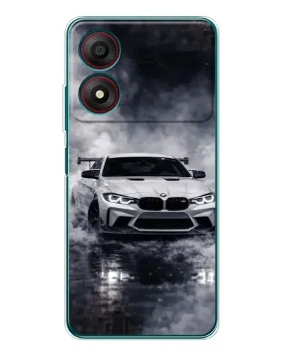Чехол для ZTE Blade A34 с картинкой «BMW сквозь туман»