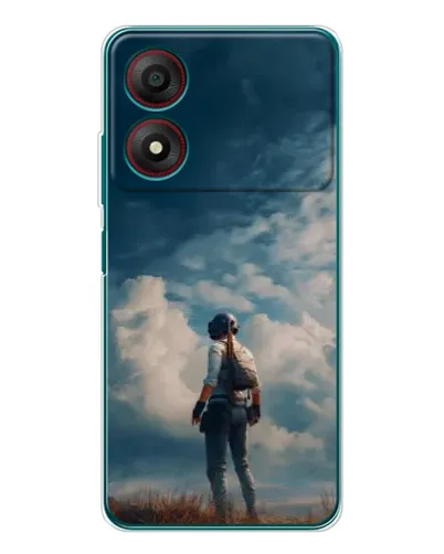 Чохол для ZTE Blade A34 з картинкою «Герой PUBG на скелі»
