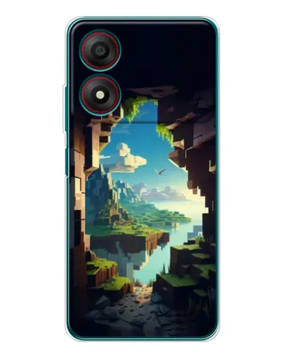 Чехол для ZTE Blade A34 с картинкой «Вид из пещеры»