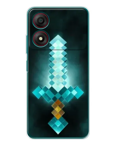 Чехол для ZTE Blade A34 с картинкой «Алмазный меч неон»