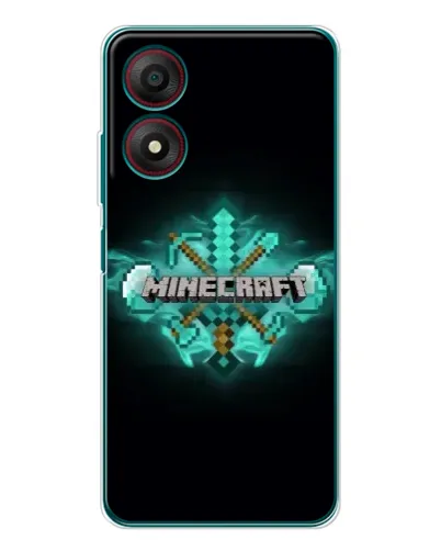Чехол для ZTE Blade A34 с картинкой «Minecraft Diamond лого»