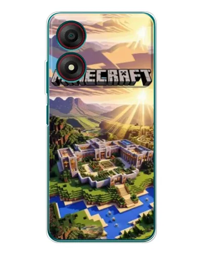 Чехол для ZTE Blade A34 с картинкой «Minecraft панорама»