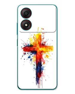 Чехол для ZTE Blade A34 с картинкой «Акварельный крест» Чехол для ZTE Blade A34 с картинкой «Акварельный крест»