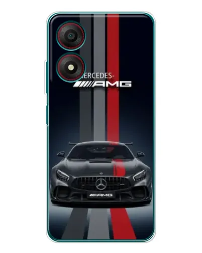 Чехол для ZTE Blade A34 с картинкой «Mercedes — белый карбон»