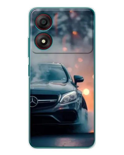Чехол для ZTE Blade A34 с картинкой «Mercedes — ночной город»