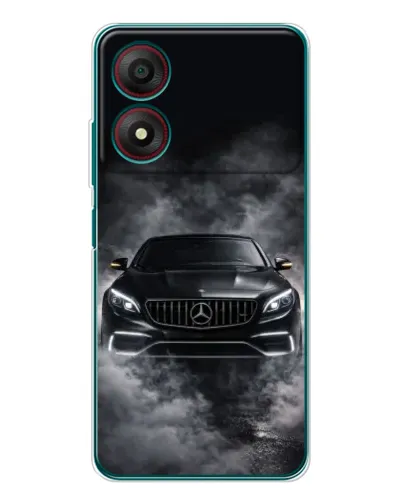 Чехол для ZTE Blade A34 с картинкой «Mercedes в дыму»