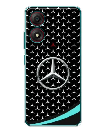 Чехол для ZTE Blade A34 с картинкой «Mercedes — бирюзовый акцент»