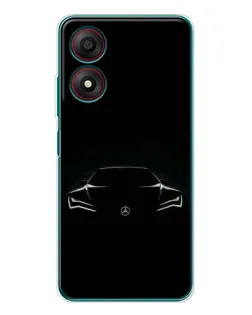 Чехол для ZTE Blade A34 с картинкой «Mercedes — силуэт авто» Чехол для ZTE Blade A34 с картинкой «Mercedes — силуэт авто»