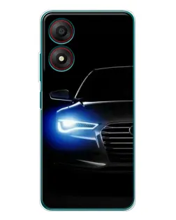 Чехол для ZTE Blade A34 с картинкой «Неоновый взгляд Audi»