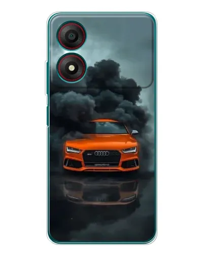 Чехол для ZTE Blade A34 с картинкой «Audi в облаках дыма»