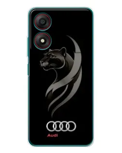 Чехол для ZTE Blade A34 с картинкой «Графика — пантера и Audi»