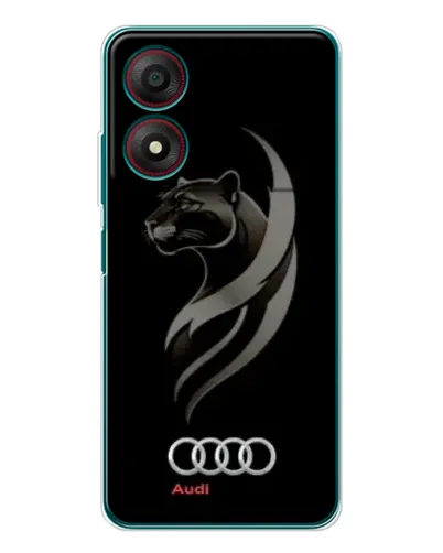 Чехол для ZTE Blade A34 с картинкой «Графика — пантера и Audi»