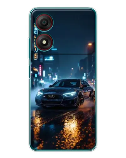 Чехол для ZTE Blade A34 с картинкой «Ночной город и Audi»