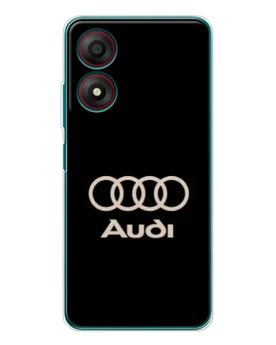 Чехол для ZTE Blade A34 с картинкой «Audi — золотой логотип»