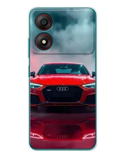 Чехол для ZTE Blade A34 с картинкой «Audi RS — красный стиль»