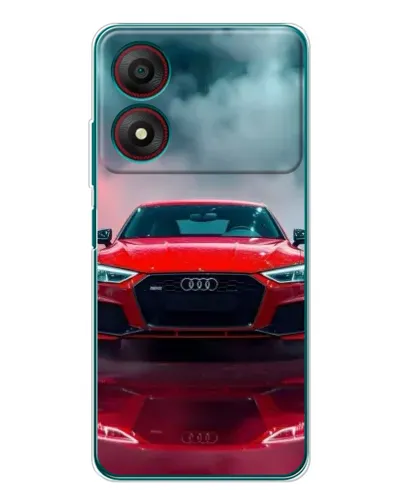 Чехол для ZTE Blade A34 с картинкой «Audi RS — красный стиль»