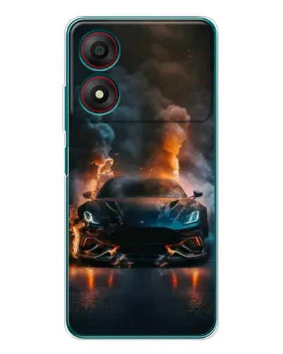 Чехол для ZTE Blade A34 с картинкой «Lamborghini дымная эстетика»