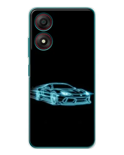 Чехол для ZTE Blade A34 с картинкой «Неоновый контур Lamborghini»