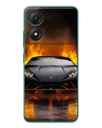 Чехол для ZTE Blade A34 с картинкой «Lamborghini в огне»