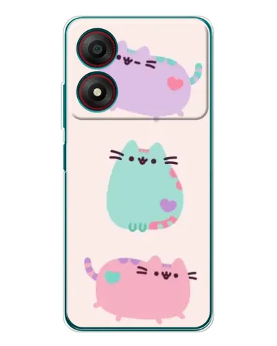 Чехол для ZTE Blade A34 с картинкой «Pusheen трио» Чехол для ZTE Blade A34 с картинкой «Pusheen трио»