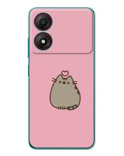 Чехол для ZTE Blade A34 с картинкой «Pusheen сердце»