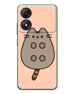Чехол для ZTE Blade A34 с картинкой «Пушин пузиком кверху»