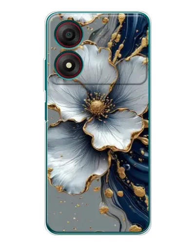 Чехол для ZTE Blade A34 с картинкой «Белый цветок и золотой флюид» Чехол для ZTE Blade A34 с картинкой «Белый цветок и золотой флюид»
