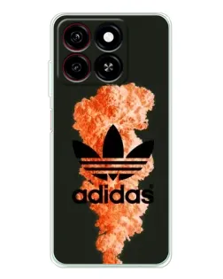 Чехол для ZTE Blade A35 с картинкой «Оранжевый дым Adidas»