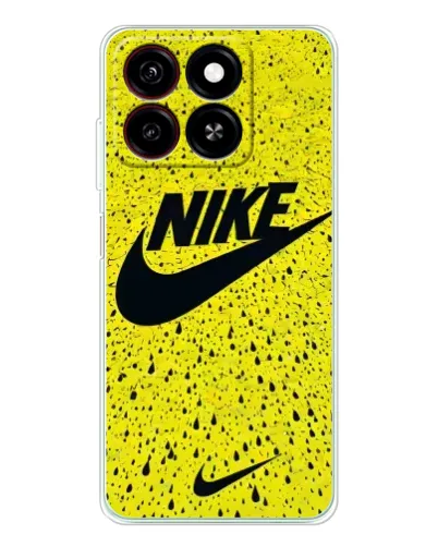Чехол для ZTE Blade A35 с картинкой «Желтый текстурный Nike»