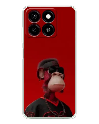 Чехол для ZTE Blade A35 с картинкой «Bored Ape в красном» Чехол для ZTE Blade A35 с картинкой «Bored Ape в красном»