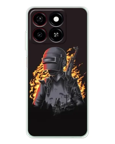 Чохол для ZTE Blade A35 з картинкою «PUBG — вогняний силует»