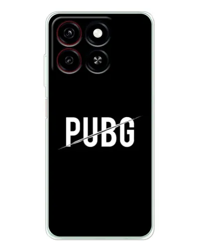 Чохол для ZTE Blade A35 з картинкою «PUBG — білий логотип»