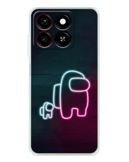 Чохол для ZTE Blade A35 з картинкою «Among Us неон-арт»