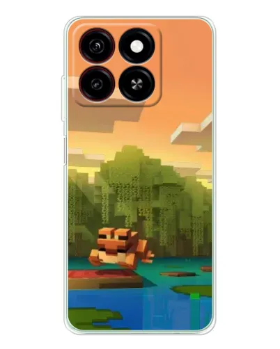 Чохол для ZTE Blade A35 з картинкою «Майнкрафт захід сонця»