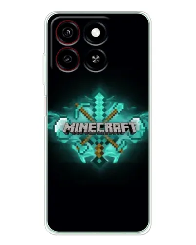 Чохол для ZTE Blade A35 з картинкою «Minecraft Diamond лого»