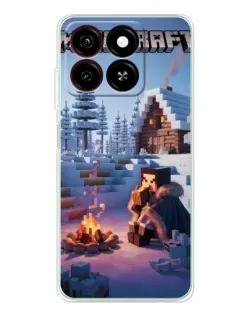 Чохол для ZTE Blade A35 з картинкою «Зимовий Minecraft»