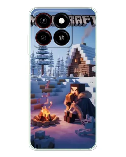Чохол для ZTE Blade A35 з картинкою «Зимовий Minecraft»